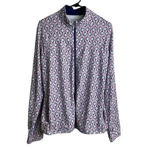 San Soleil Womens Jacket XL Pink Top Full Zip Long Sleeve Tennis Stretch UPF UV